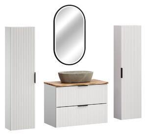 Comad Set kúpeľňového nábytku Adel White 80 biela mat/dub wotan