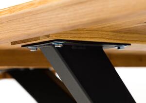 Jedálenský stôl SEATTLE #01 200x100 krížový rám divoký dub hnedý