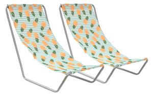 Sada 2 ks skladacích plážových lehátok SAND PINEAPPLE, farebné