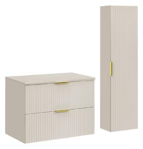 Comad Set kúpeľňového nábytku Adel Cashmere 80 kašmír mat s vysokou skrinkou