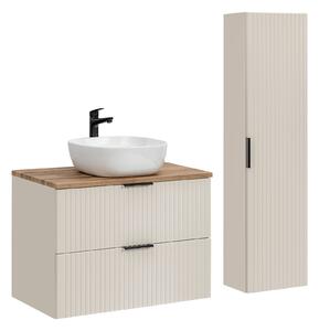 Comad Set kúpeľňového nábytku Adel Cashmere 80 dub wotan/kašmír mat