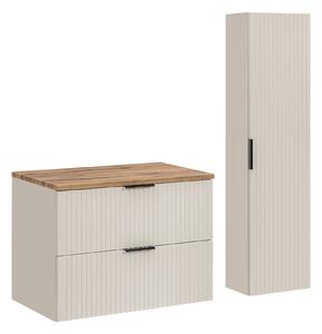 Comad Set kúpeľňového nábytku Adel Cashmere 80 dub wotan/kašmír mat