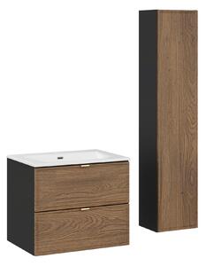 Comad Set kúpeľňového nábytku Talia Casella 60 čierna matná/dub casella