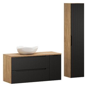 Comad Set kúpeľňového nábytku Luxor Black 120 dub olejovaný/čierna mat