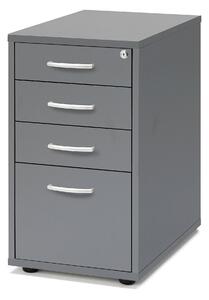 Kancelársky kontajner FLEXUS, 4 zásuvky, 720x400x600 mm, šedý