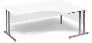 Kancelársky pracovný stôl FLEXUS, pravý rohový, 1800x1200 mm, biely