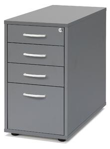Kancelársky kontajner FLEXUS, 4 zásuvky, 720x400x800 mm, šedý