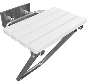 Bemeta Design HELP: Sprchové sedadlo, sklopné, s nohou, s krytkou, nerez, mat, biely plast - 301207182