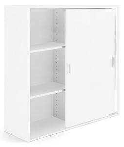 Kancelárska skriňa s posuvnými dverami MODULUS XL, 1200x1200 mm, biela