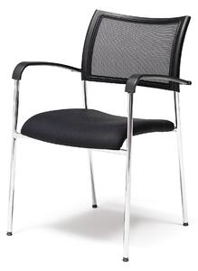 Konferenčná stolička TORONTO, textilný poťah, čierna/chróm