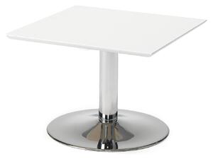 Konferenčný stolík CROSBY, 700x700x500 mm, biela / chróm