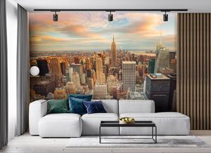 Tapety Letecký pohľad na západ slnka v New Yorku, Fototapety mestá, u80529 : Uwalls.sk