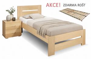 Drevená posteľ s roštom Berni, 80x200, 90x200, masív buk