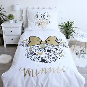 Bavlnené posteľné obliečky Minnie Mouse so zlatou potlačou - 100% bavlna - 70 x 90 cm + 140 x 200 cm