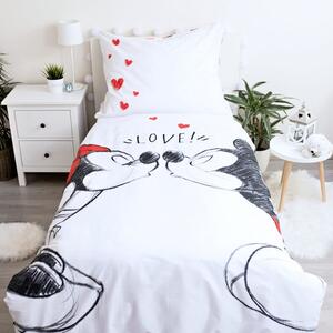 Bavlnené posteľné obliečky Zamilovaní Minnie & Mickey Mouse - Disney - 100% bavlna - 70 x 90 cm + 140 x 200 cm