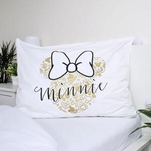 Bavlnené posteľné obliečky Minnie Mouse so zlatou potlačou - 100% bavlna - 70 x 90 cm + 140 x 200 cm