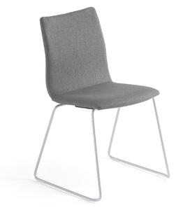 Konferenčná stolička OTTAWA, s kĺzavou základňou, šedá tkanina, šedá