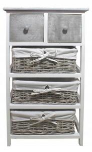 Krásna komoda s 5 zásuvkami v krásnej bielo-sivej farbe Sivá