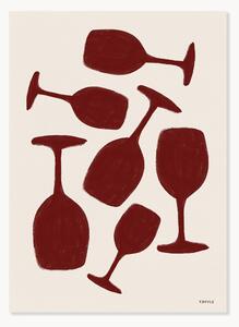 Plagát Tara Royle - Abstract Wine Glasses