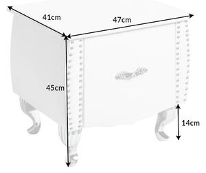 Nočný stolík Spectacular, 45 cm, biely
