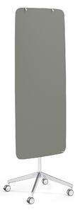 Sklenená magnetická tabuľa STELLA, so zaoblenými rohmi, s kolieskami, šedá