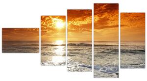 Obraz piesočného pobrežia pri západe slnka (Obraz 110x60cm)