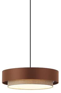 Moderné závesné svietidlo tmavý bronz s sivohnedou farbou 50 cm 3-Lights - Drum Duo