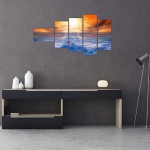 Moderný obraz - slnko nad oblaky (Obraz 110x60cm)