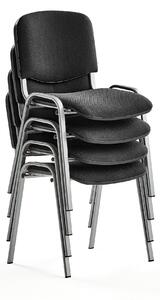 Konferenčná stolička NELSON, 4 ks, čierna, šedá