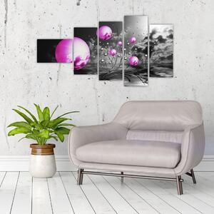 Abstraktný obraz - fialové gule (Obraz 110x60cm)