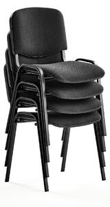 Konferenčná stolička NELSON, 4 ks, čierna, čierna