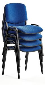 Konferenčná stolička NELSON, 4 ks, modrá, čierna