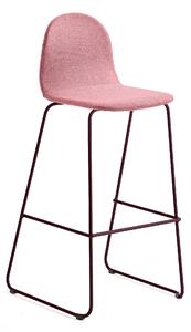 Barová stolička GANDER, s klzákmi, výška sedu 790 mm, čalúnená, červená