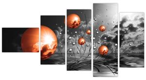 Abstraktné obrazy - oranžové gule (Obraz 110x60cm)
