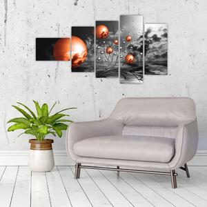 Abstraktné obrazy - oranžové gule (Obraz 110x60cm)