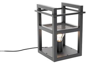 Industriálna stolná lampa čierna - Cage Rack