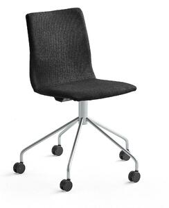 Konferenčná stolička OTTAWA, s kolieskami, čierna, šedá