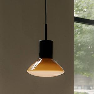 GRUPA Závesné svietidlo Grupa Onda, okrová, Ø 17 cm, sklo, GU10, Žltá / oranžová, Obývacia izba / jedáleň, Hliník, Dizajn, Závesné svietidlo