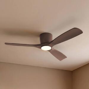 Lucande Smart LED stropný ventilátor Moneno, hnedý, DC, Tuya, Hnedá / hrdzavá, Obývacia izba / jedáleň, kov, Moderný