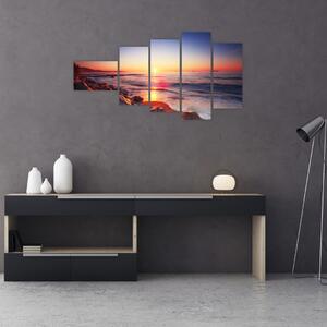 Moderný obraz - západ slnka nad morom (Obraz 110x60cm)
