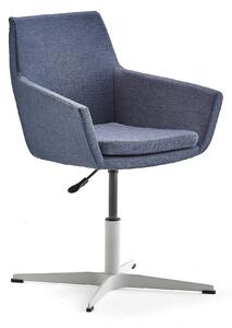Konferenčná stolička FAIRFIELD, biela, modrošedá