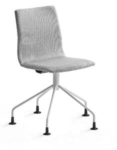 Konferenčná stolička OTTAWA, štýlová podnož, strieborná/biela