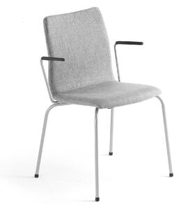Konferenčná stolička OTTAWA, s opierkami rúk, strieborná/šedá
