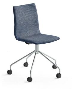 Konferenčná stolička OTTAWA, s kolieskami, modrá/šedá