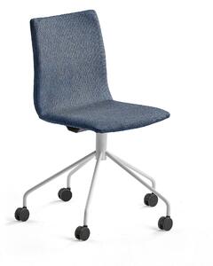 Konferenčná stolička OTTAWA, s kolieskami, modrá/biela