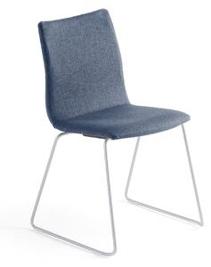 Konferenčná stolička OTTAWA, s kĺzavou základňou, modrá/šedá