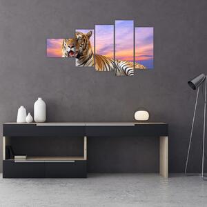 Obraz ležiaceho tigra (Obraz 110x60cm)