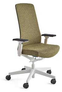 Kancelárska stolička BELMONT, biela/machová zelená