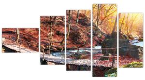 Obraz mosta - jesenné cesta lesom (Obraz 110x60cm)