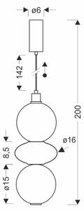 LED Luster na lanku FLORES LED/12W/230V zlatá/oranžová